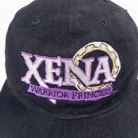 Vintage 1990s Xena Warrior Princess Snapback Hat Black Purple Embroidered Cap - Picture 2 of 6